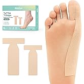 Welnove Turf Toe T-Straps, 8Pcs Moleskin Splints for Big Toe Injuries, Adhesive Toes Straighteners for Women Men, Beige, Mixed Sizes (4 Small + 4 Large)
