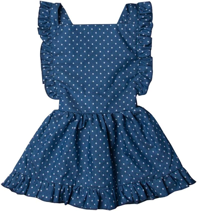 Toddler Tutu Dress Infant Sleeveless Vest Skirt Baby Backless Cute Romper for Girl Ruffle Skirt, Ages for 6Mos-5T