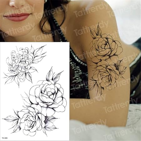 Tzxdbh 3pcs Noir Tatouage Fleur Manches De Tatouage