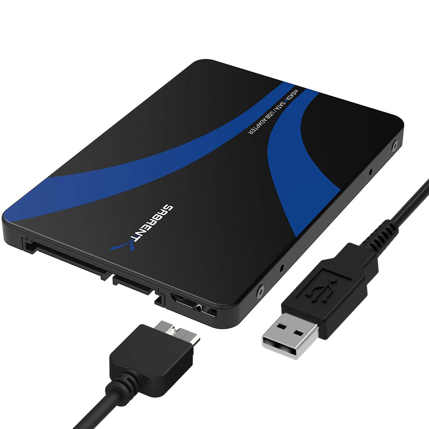 SABRENT mSATA to USB 3.2x1 or 2.5" sata enclosure adapter, super fast Data transfer, mSATA Converter to SATA III Aluminum (EC-MSMU)