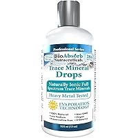Trace Mineral Drops. Heavy Metal Tested. 284 Servings of Organic Trace Minerals From Concentrated Utah's GSL Sea Water. 125mg