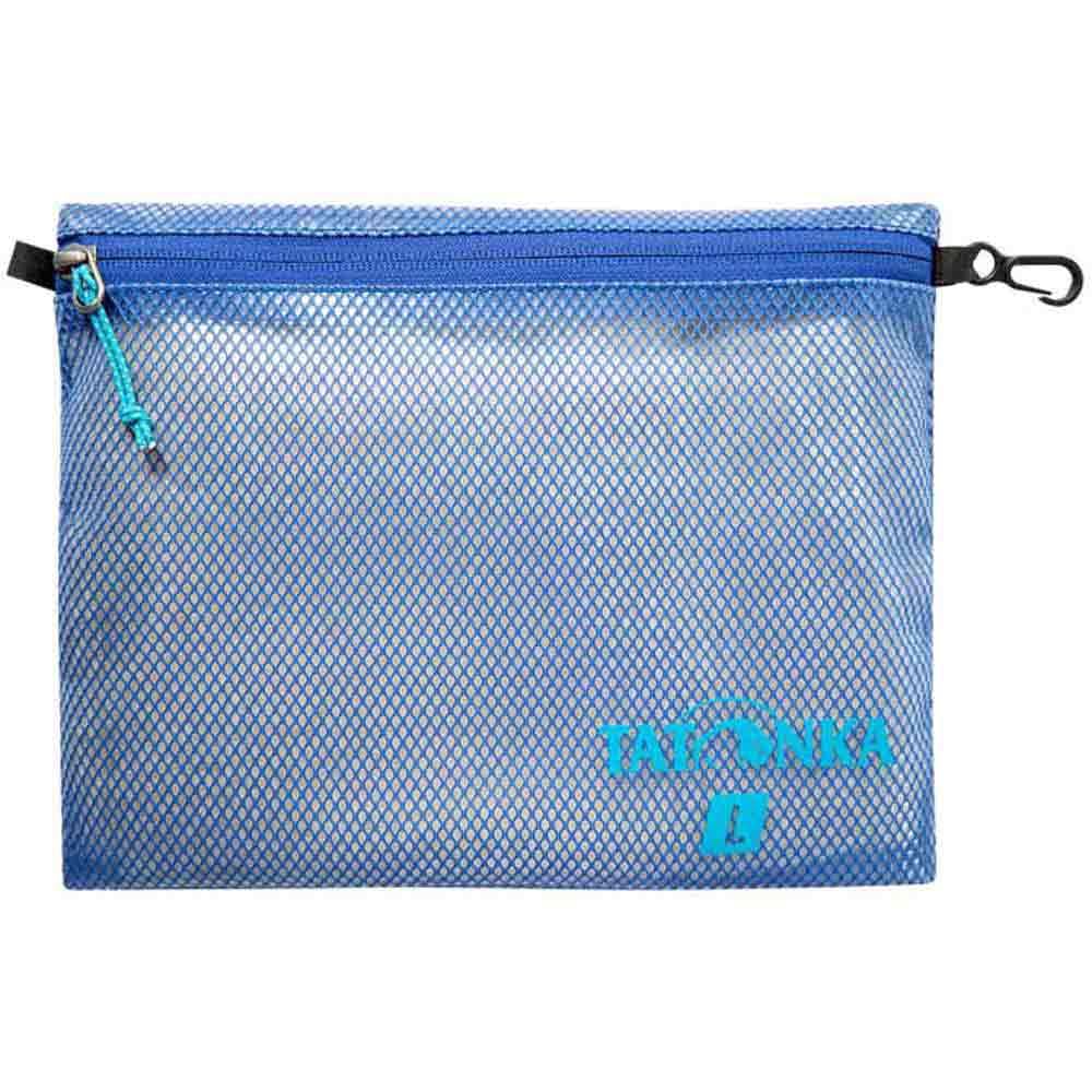 Tatonka Zip Pouch - Flat Storage and Document Bag in Various Sizes and as a Set - Transparent, Waterproof and Robust, Blue, L (25 x 20 cm)