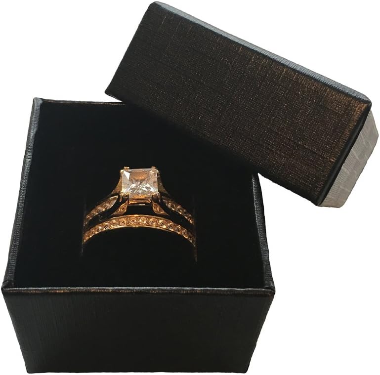 Black Ring Gift Box with Foam and Velvet Insert Wholesale Pack of (96): Home Improvement