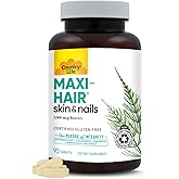 Country Life Maxi-Hair Supplement - 2000mcg Biotin & Vitamins for Hair, Skin & Nails - Certified Gluten-Free & Vegetarian - Supports Hair Growth, 90 Tablets