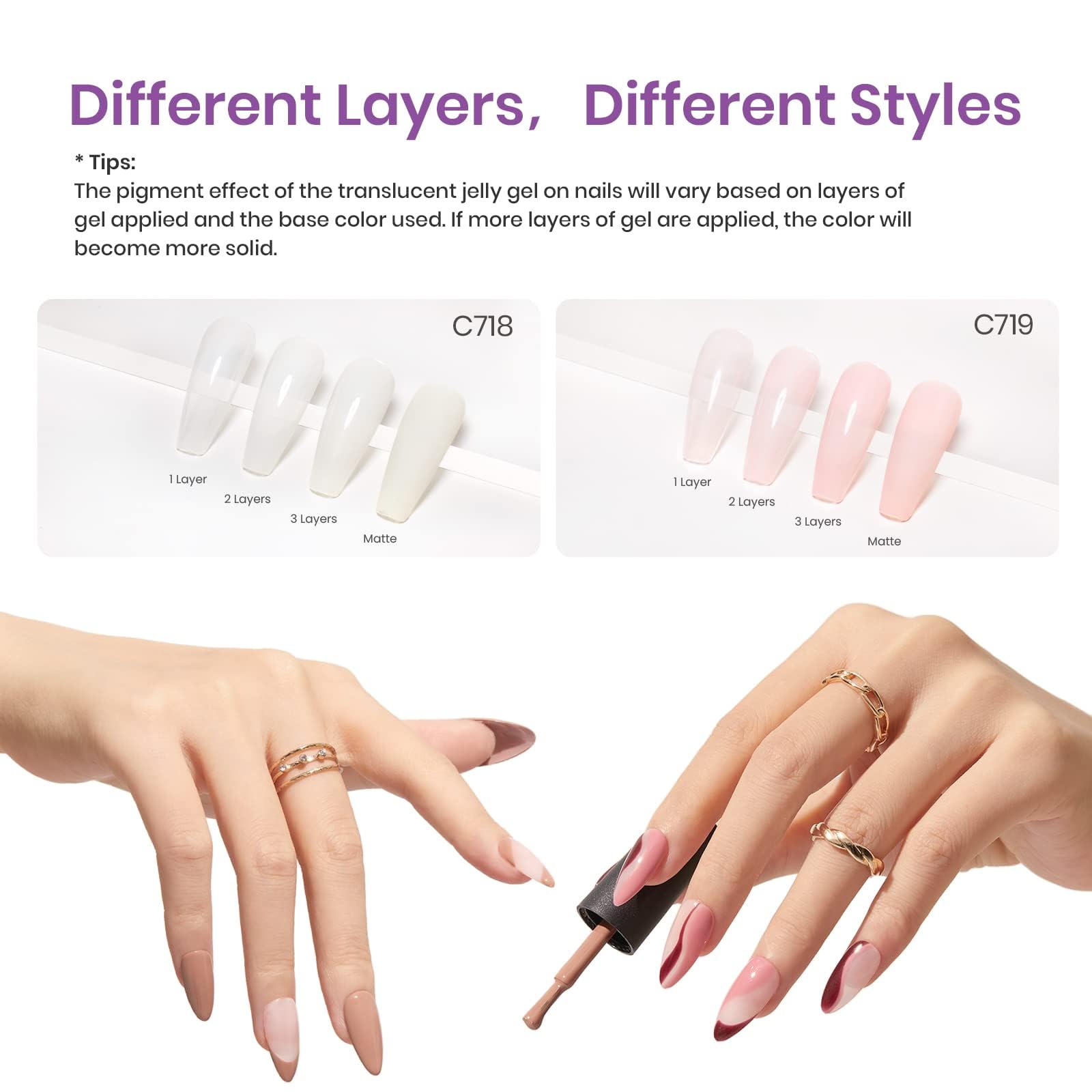 beetles Gel Polish 16 Colors Fall Gel Nail Polish Set White Dark Brown Pink Nude Colors Natural Charm Nail Polish with 3Pcs Base Top Coat Gel Manicure Kit Salon DIY Home Gift for Women Girls - Image 4