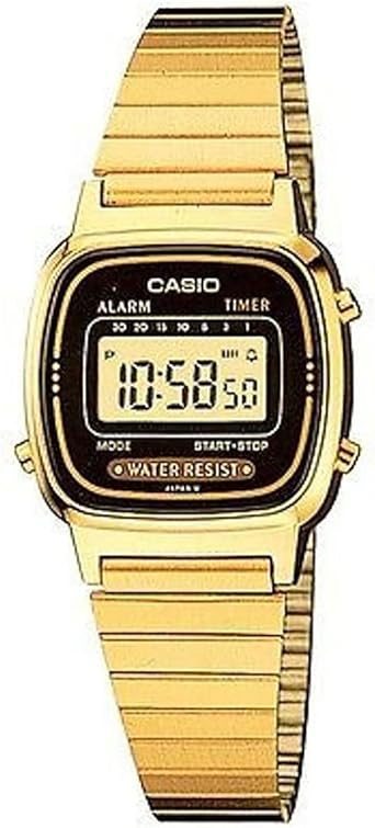 Casio LA-670WG-1 - Reloj Digital de Cuarzo para Mujer con Correa de Metal, Color Dorado