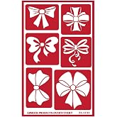 Over'N'Over Reusable Glass Etching Stencils &ndash; Durable Self-Stick Designs for Glass, Mirrors, and Ceramics with Armour Etch Cream &ndash; 5&rdquo; x 8&rdquo; Stencil Sheet - Bows