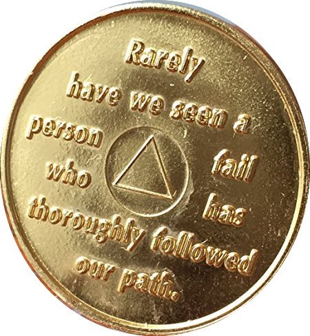 2 Year Founders AA Medallion Red Gold Plated Chip