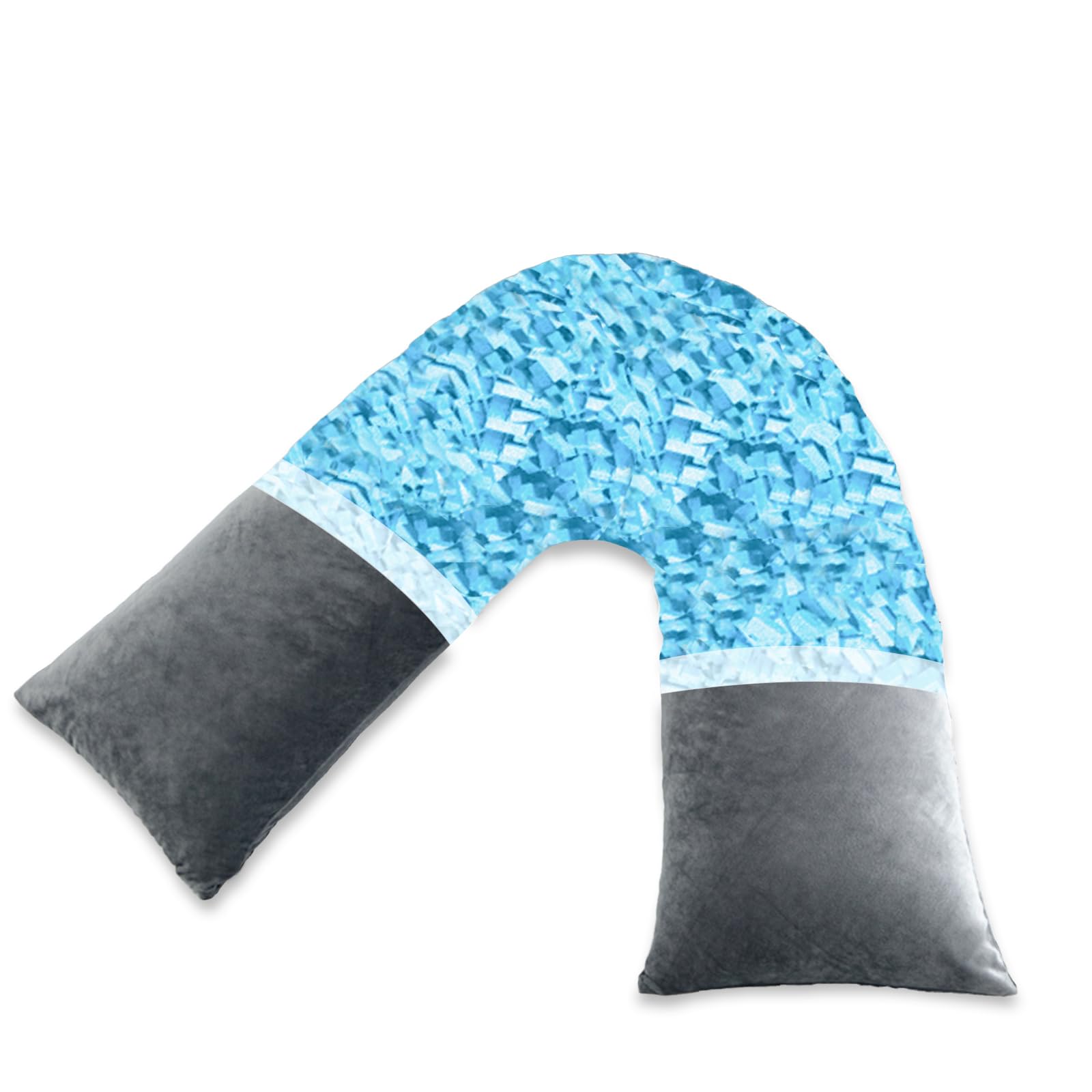 AS AWESLING Shredded Memory Foam V Pillow, V Pillow for Neck and Shoulder Pain (GRAY)