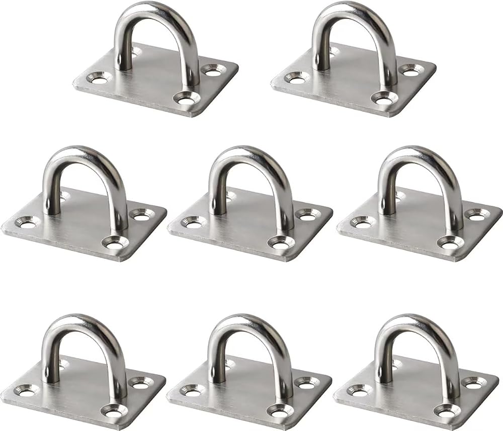 Mooche 8Pcs M6 Pad Eye Plate Suspension Ceiling Hook Stainless Steel