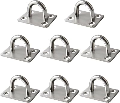 Mooche 8Pcs M6 Pad Eye Plate Suspension Ceiling Hook Stainless Steel