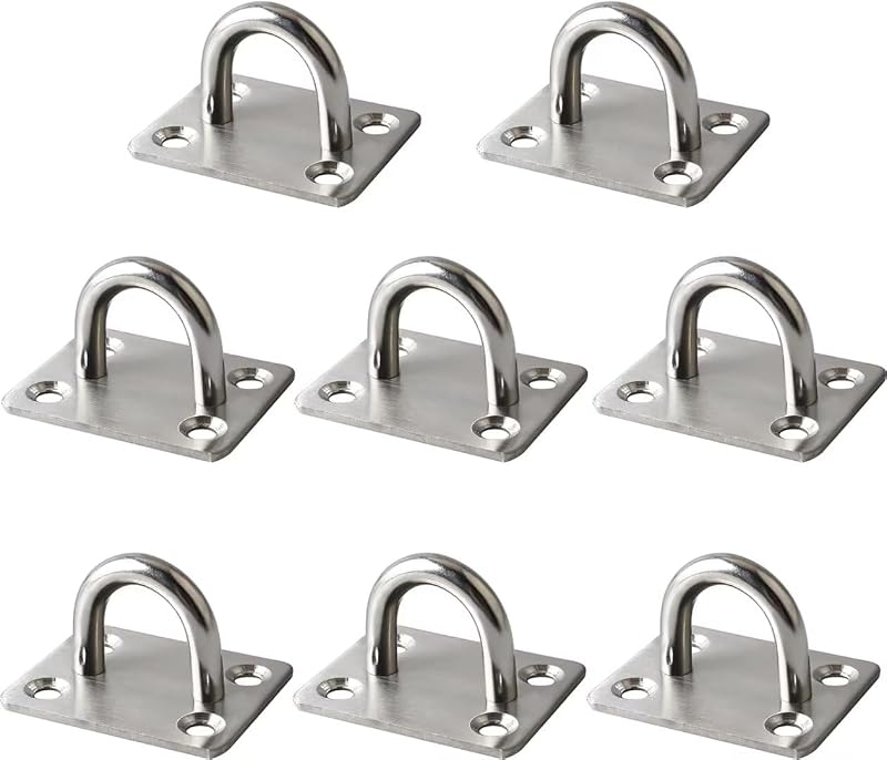 Mooche 8Pcs M6 Pad Eye Plate Suspension Ceiling Hook Stainless Steel