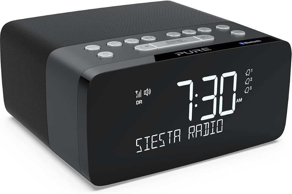 Pure Siesta Charge DAB+/DAB/FM Digital Radio Alarm Clock with Qi Wireless
