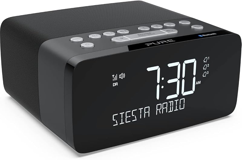 Pure Siesta Charge DAB+/DAB/FM Digital Radio Alarm Clock with Qi Wireless