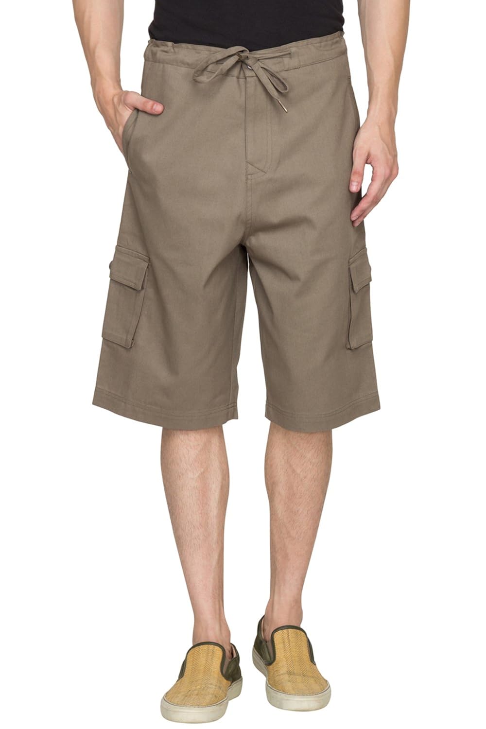 hypernation militray green color casual three fourth for men