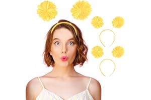 HODRME 2 Pieces Pom Pom Head Bopper-Yarn Spings Pom Headwear Party Headband for Adults and Kids