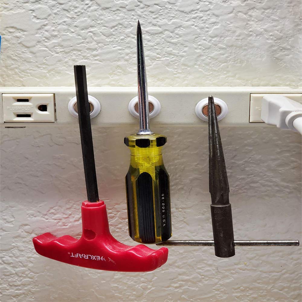 Tescat 6 Packs Magnetic Key Holder, Key Racks - Without Drilling - Easily Installed by Applying Adhesive