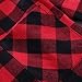 OCHENTA Men's Button Down Plaid Flannel Shirt, Long Sleeve Casual Tops N056 Red Black Asian 3XL - US L