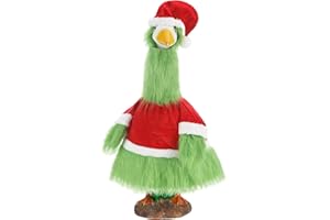 Cozypower Christmas Porch Goose Outfits Clothes for Plastic 23'' Cement Goose Duck Lawn Yard Decorations(Novelty Style)