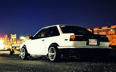 Amazon Co Jp 絵画風 壁紙ポスター はがせるシール式 トヨタ Ae86 スプリンター トレノ 2ドア カスタム ドリフト キャラクロ Ae86 005w2 ワイド版 603mm 376mm 建築用壁紙 耐候性塗料 車 バイク