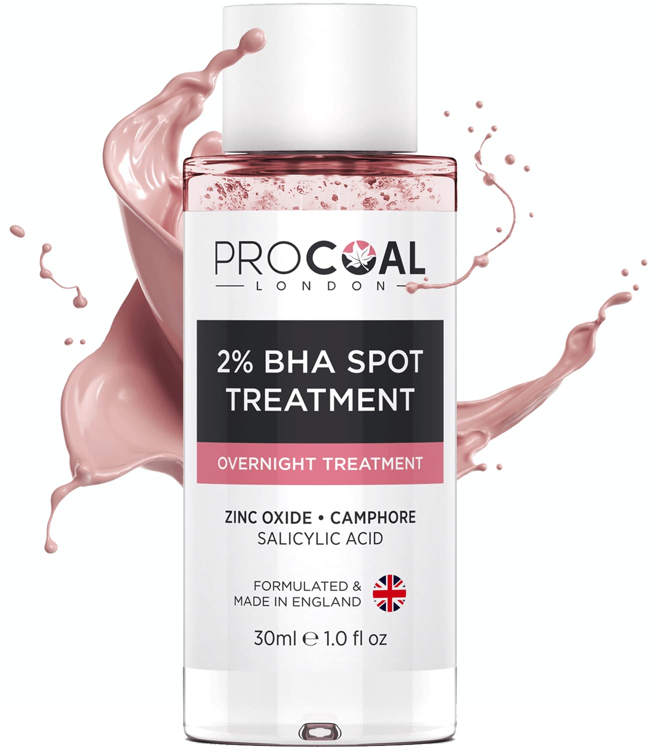 2% BHA Spot Treatment 30ml by Procoal, Fast-Acting Blemish Spot Treatment For Face with Salicylic Acid, Helps Dry Up Pesky Pimples - Made in UK