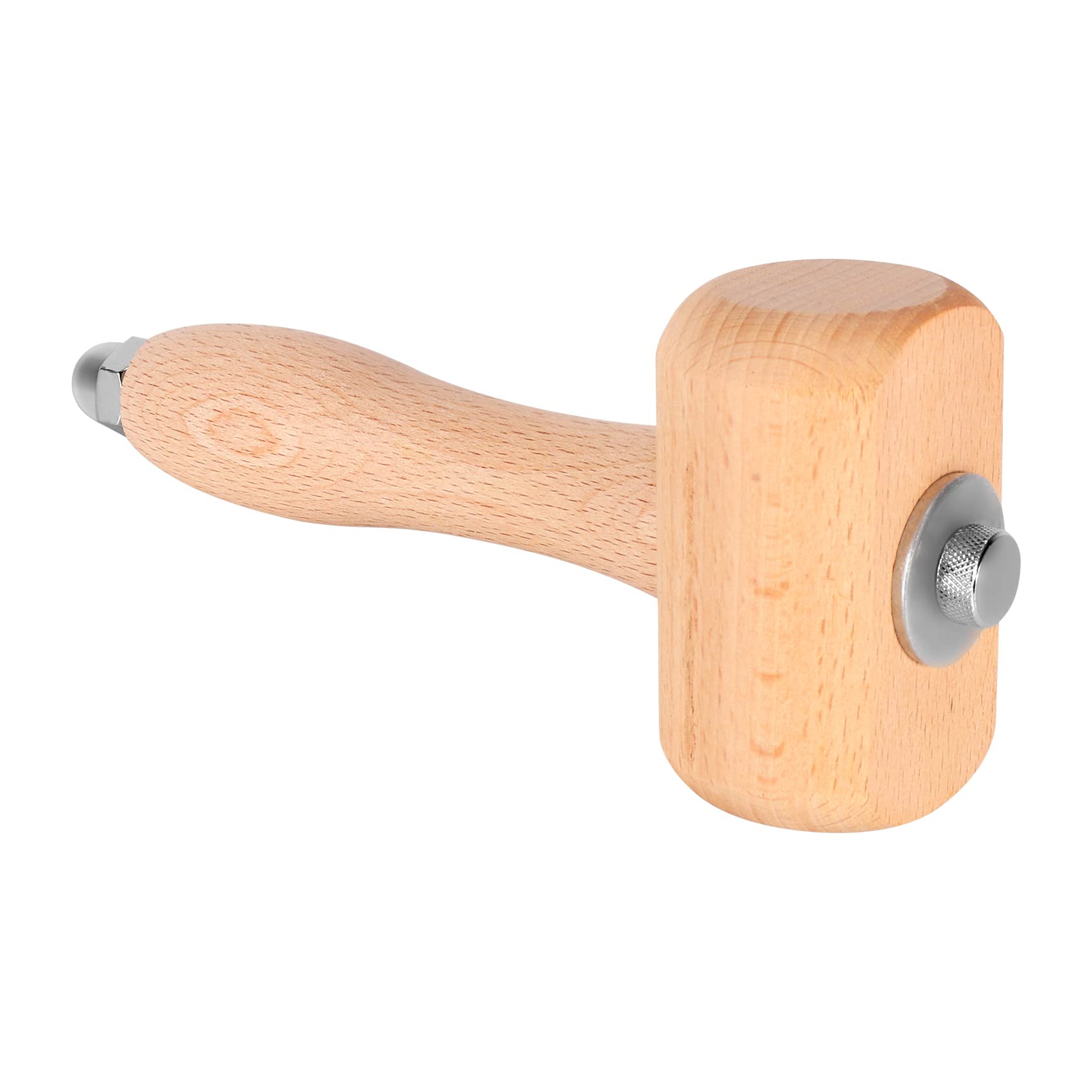 Qezodsx Wooden Mallet Leathercraft Carving Hammer Sew Leather Tool Kit (Wooden), Wood Color