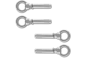 Reedny,Eyebolt Bolt Stainless Steel Wall Concrete Brick Anchor Expansion Bolts Ring Screw Eyes,Heavy Duty Anchor Fastener Eye Bolt (M8, 4 Pcs)