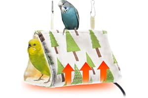 GIFANK 【Clearance Winter Warm Heated Bird Nest House Thermostatically Bird Warmer Hanging Bird Hammock Parakeet Nest Sleeping Bed Plush Fluffy Birds Hut for Budgies, Parakeets, Lovebirds,Cockatiels