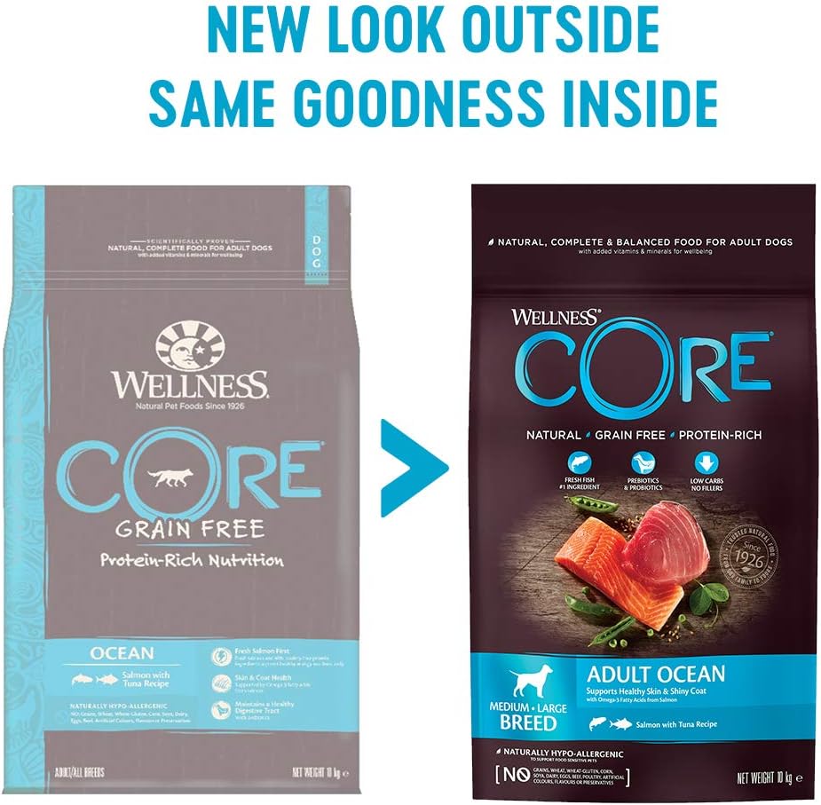 Wellness CORE Ocean 10 kg, Salmon & Tuna, Dry Dog Food for Medium to Large Breeds Grain-Free, Natural, Hypoallergenic - Image 3