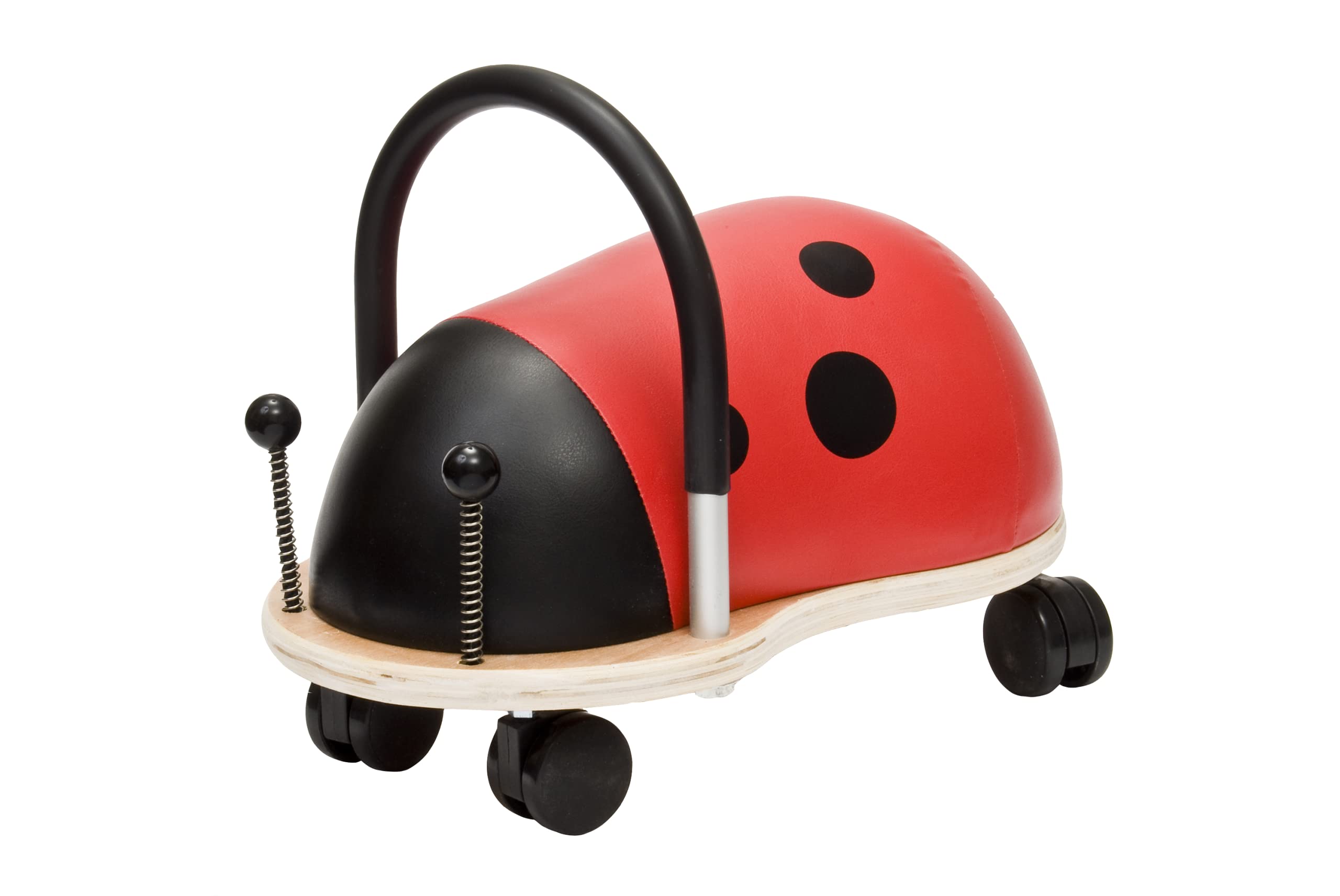 Wheelybug Toddler Wooden Ride-On, Multi-Directional Castor Wheels, Safety Certified Developmental Toy for Outdoor/ Indoor Fun, Large (2.5 - 5 Years), Ladybird