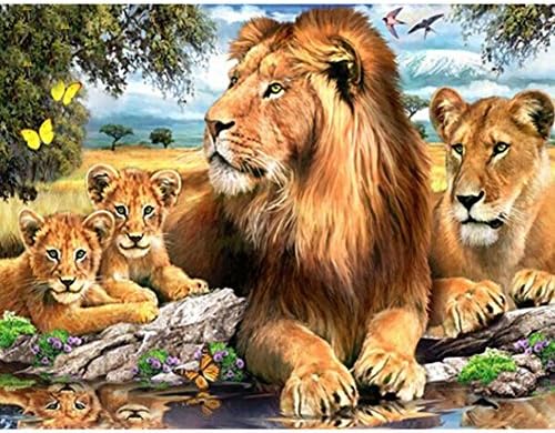 5D Diamond Embroidery Painting Lions,JoyStreet DIY Rhinestones Paintings Cross Stitch Home Decor Best Gifts (Frame Not included) 30x40CM
