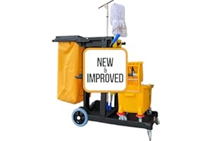 Simpli-Magic Premium Janitorial Utility Cart, Commercial, Yellow/Grey