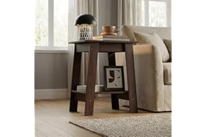 End Table, 2-Tier Wood Nightstand, Farmhouse Side Table for Small Spaces, Compact Bedside Table for Bedroom, Living Room, Ent