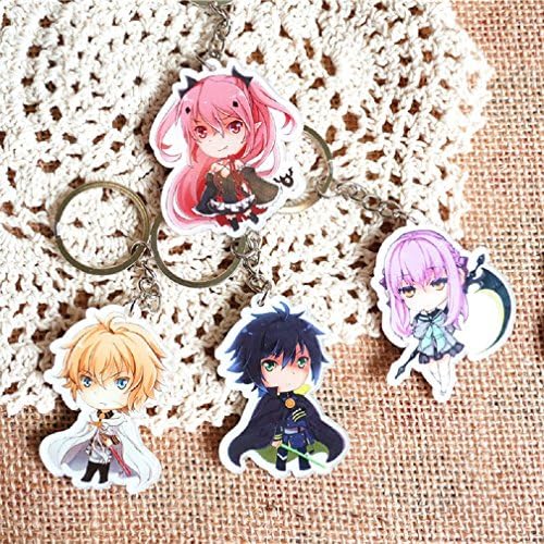 YOYOSHome Anime Seraph of the End Cosplay Characters 4 PCS Keychain Key Pendant Accessories