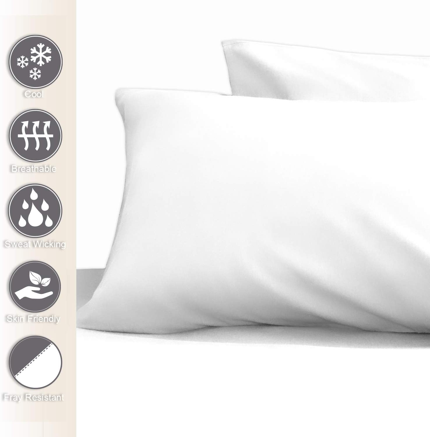 Pizuna 100% Cotton Housewife Pillowcases 2 Pack White 48x74cm, 400 Thread Count Long Staple Combed Cotton Pillow Cover - Image 3