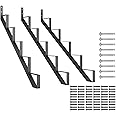 DIYHD Steel Stair Riser 5 Step Stair Stringer for Deck Height 43in,Powder Coated Black,MAX Load Capacity:500lbs,3pcs
