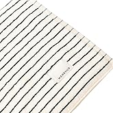WENSHUO Black&White Striped Pure Cotton Bath Towel,100% Combed Cotton,Luxury Shower Towel,Super Absorbent(Pack of 1) (55.12" L × 27.56" W)