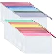Janisfirst Mesh Zipper Pouch Document Bag, Plastic Zip File Folders,A4 Letter Size Waterproof Document Pouch for Office Supplies, Arts & Crafts Organizing Storage (10 Colors 40 Pack)