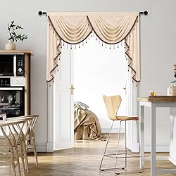 ELKCA Thick Chenille Window Curtains Valance for