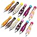 Jiulyning Cute Retractable Bowling Style Mini Ballpoint Pens, 0.7 mm Blue Ink, Colorful Pen Shell, Pack of 12