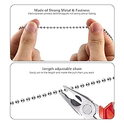 Dotlite Silver Ceiling Fan Pull Chain, 12 Inches