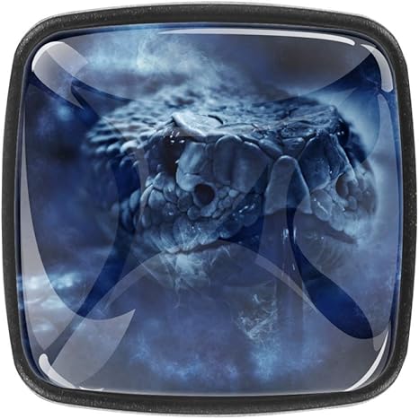 Schrankknauf, quadratisch, Türgriffe, Schlangengeist mit Tiermotiv, für