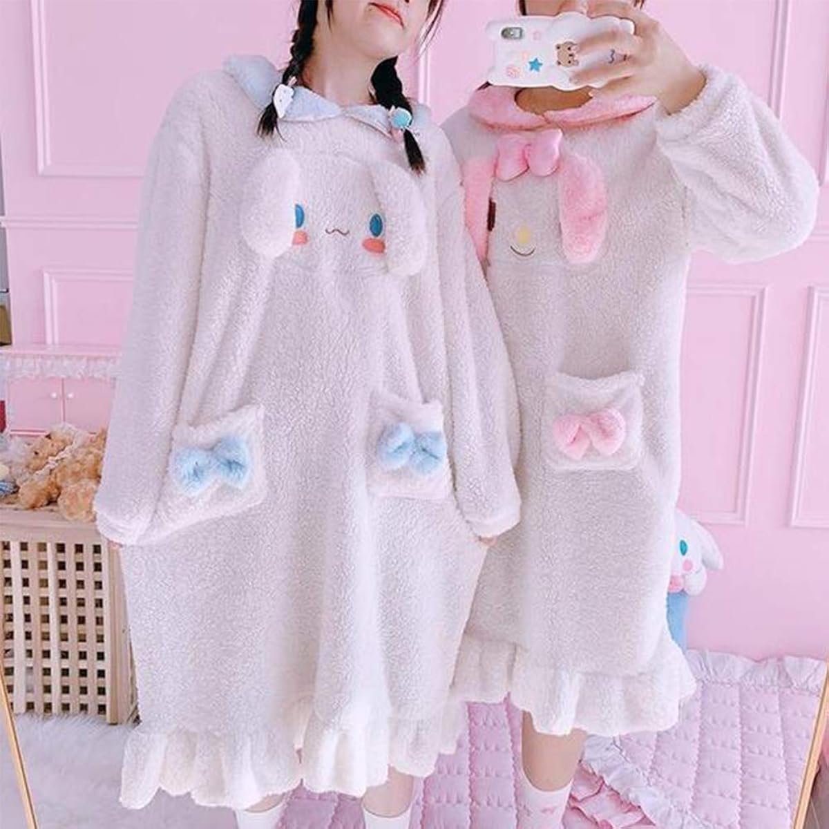 $7/mo - Finance BZB Women's Fuzzy Nightgowns Anime Pajamas Dress Long Sleeve Sleep Robe Winter 