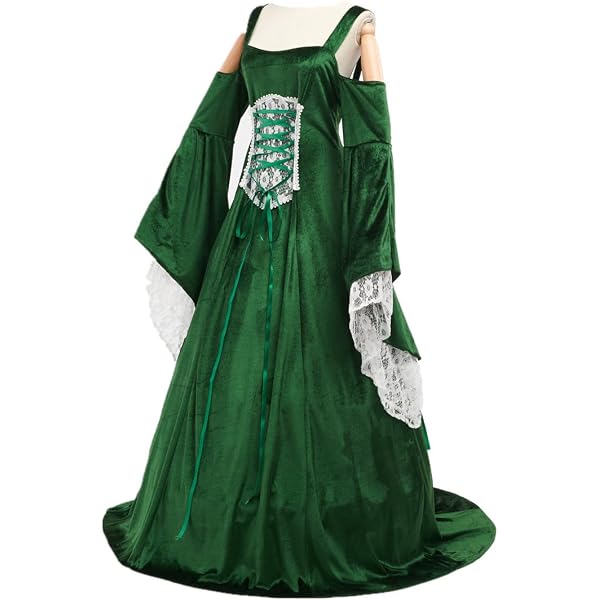 Amazon.com: Women's Velvet Ren Tudor Gown Gold Trim Baroque Damask Layered  Floor Length Renaissance Luxury Costume (Small, Navy Blue) : Clothing,  Shoes & Jewelry