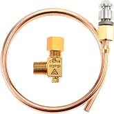 Oven 3/16" OD 20" Copper Pipe Bendable Pilot Burner Tube with 2065643 Valve | Compatible with Tri Star Manufacturing 2065643 Pilot Adjusting Valve, Fit for Hotel, Kitchen Gas Equipment