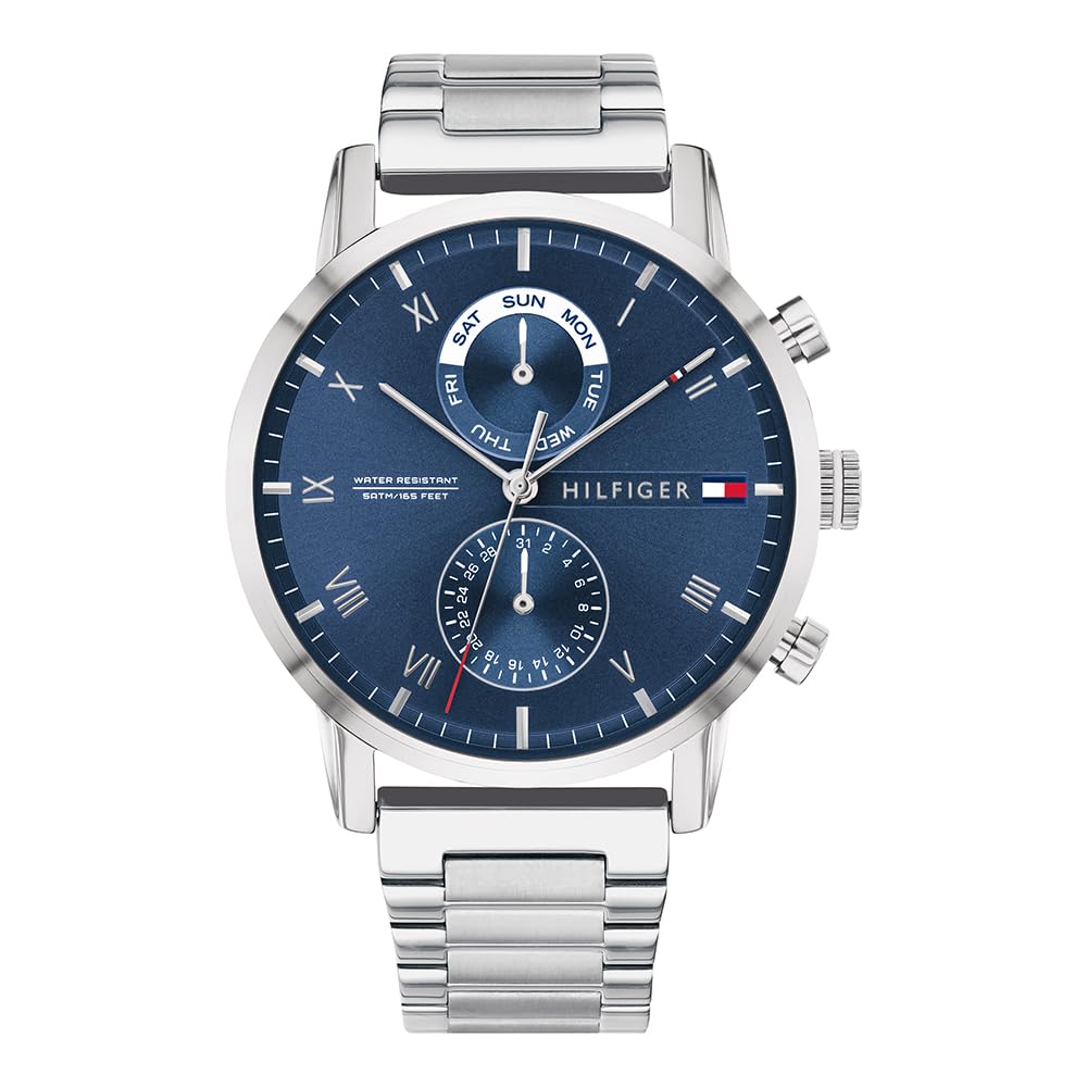 Tommy Hilfiger Analogue Multifunction Quartz Watch for Men with Silver Stainless Steel Bracelet - 1710401