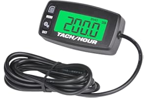Runleader Digital Maintenance Tach/Hour Meter,Battery Replacement for Small Gas Engine,Used on Riding Lawn Tractor Generator Compressor Chainsaws Outboard Motor Pressure Washers