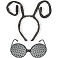 Funcredible Bug Antenna Headband and Bug Glasses - Moth Halloween Costume - Mothman Costume - Insect Bug Costume Accessories for Adult and Kids
