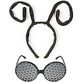 Funcredible Bug Antenna Headband & Glasses – Insect Costume Headwear for Adults – Perfect for Halloween, Festivals, Concerts, Cosplay & Themed Events