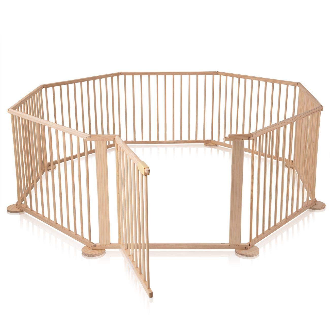 8 panel wooden playpen